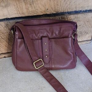Classic Burgundy Leather Crossbody Bag